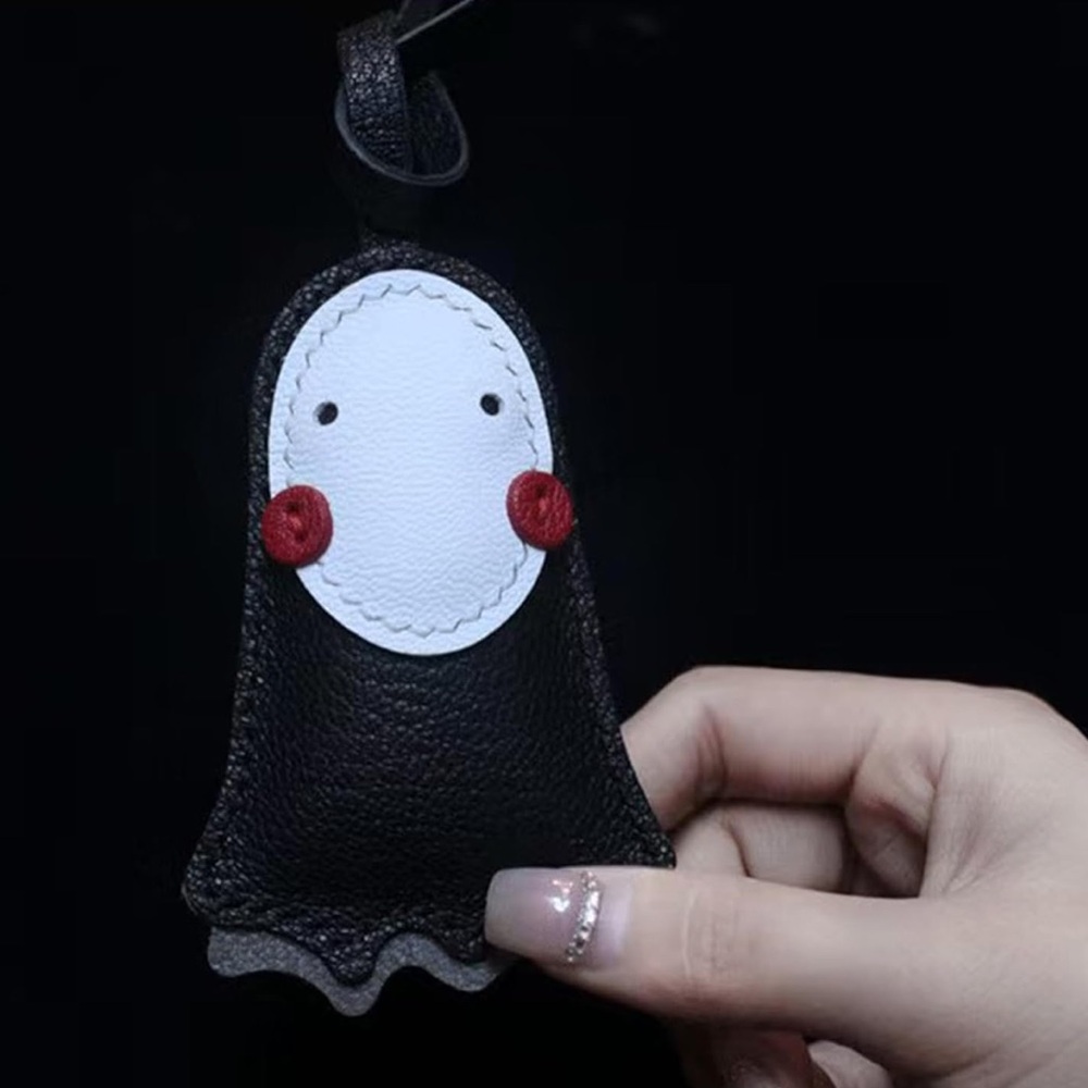 NEW Bag Charm No Face Spirited Away Keychain Black White Miyazaki - Picture 5 of 7